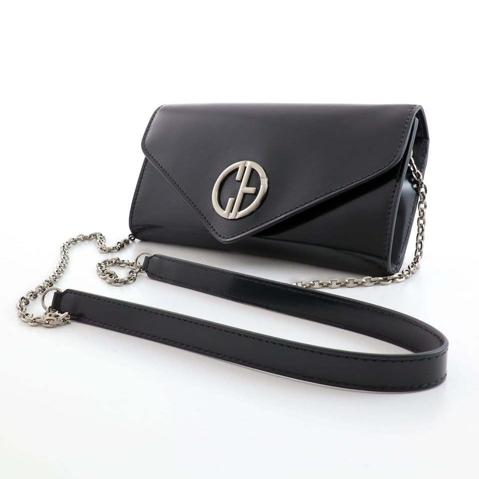 Small handbag - crossbody - Black semi patent leather - Silver | COLDFIRE - COLDFIRE