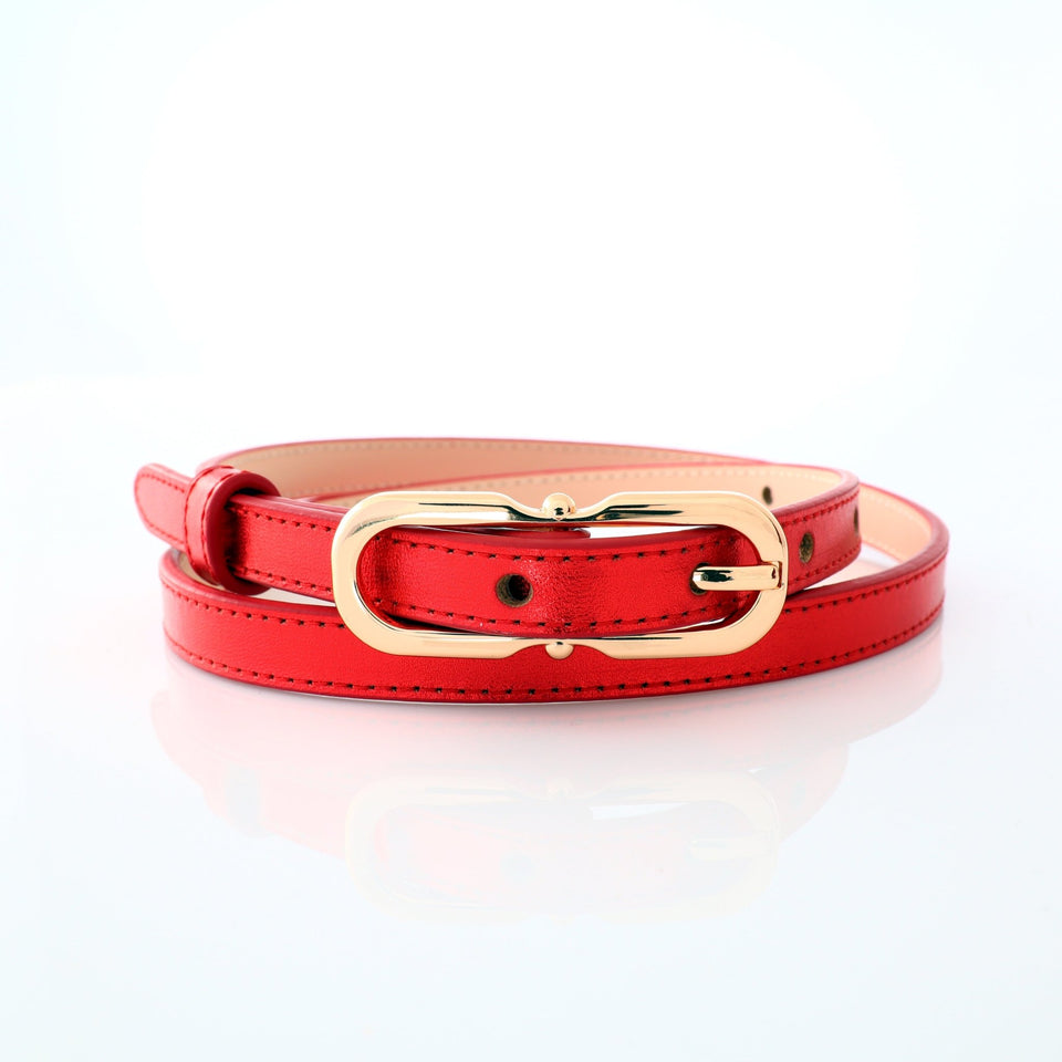 Women's belt - genuine leather - 12 mm - Egeria Red | COLDFIRE - COLDFIRE