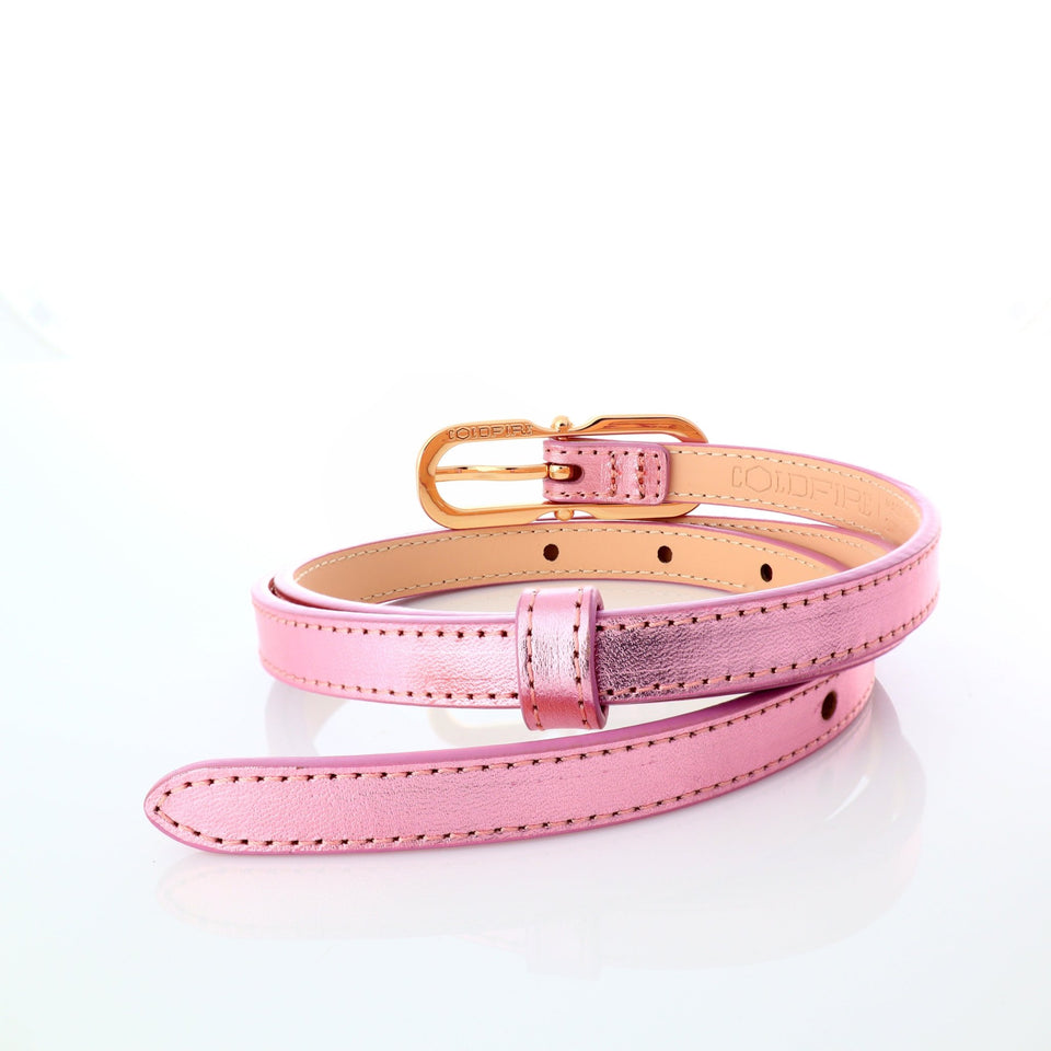 Women's belt - genuine leather - 12 mm - Malin Pale Pink | COLDFIRE - COLDFIRE