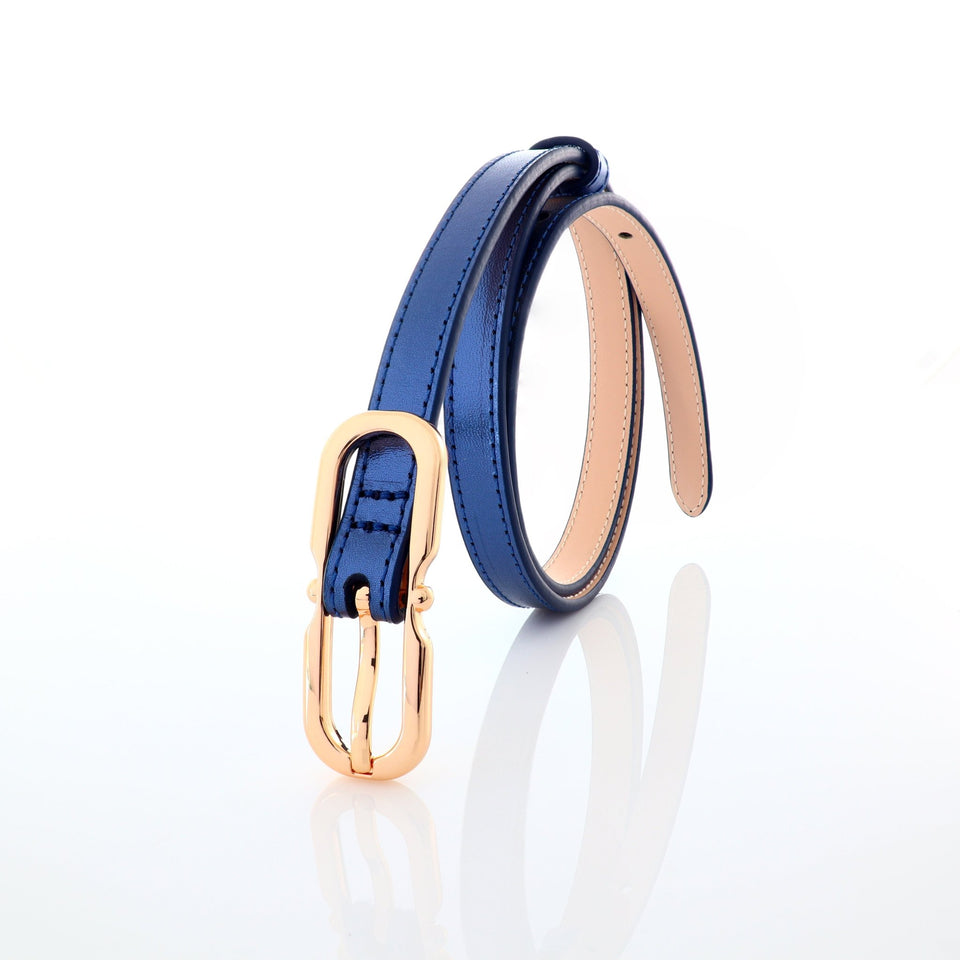 Women's belt - genuine leather - 12 mm - Pictor Midnight Blue | COLDFIRE - COLDFIRE