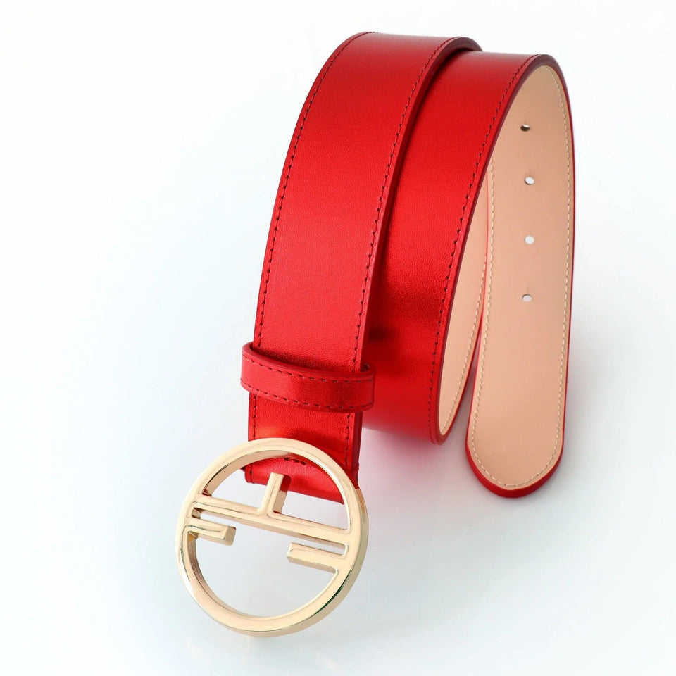 Women's belt - genuine leather - 35 mm - Egeria Red | COLDFIRE - COLDFIRE