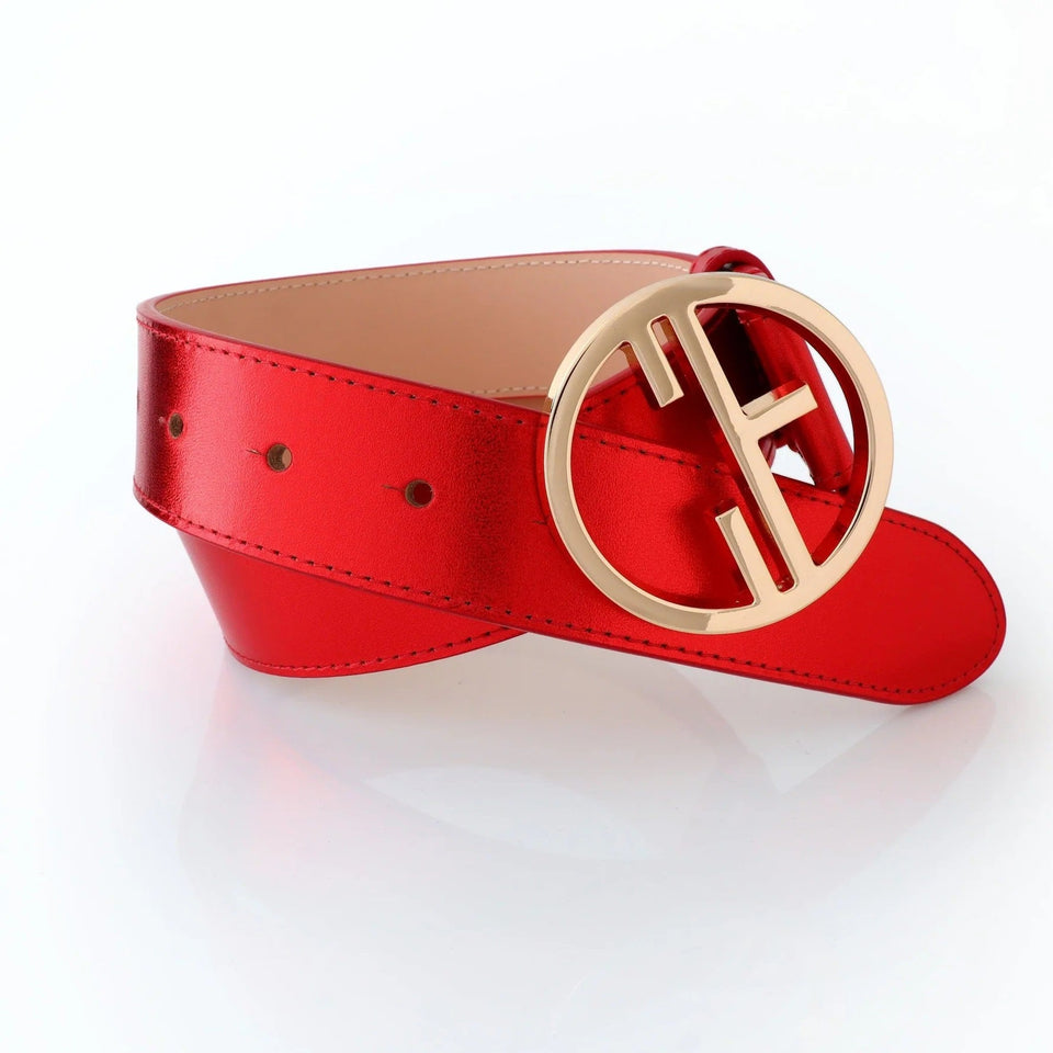 Women's belt - genuine leather - 35 mm - Egeria Red | COLDFIRE - COLDFIRE